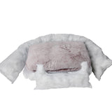 Dog Calming Bed Warm Soft Plush Comfy Sleeping Kennel Cave Memory Foam Pink L PaWz