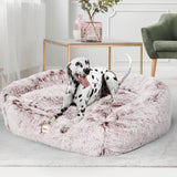Dog Calming Bed Warm Soft Plush Comfy Sleeping Kennel Cave Memory Foam Pink L PaWz
