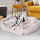 Dog Calming Bed Warm Soft Plush Comfy Sleeping Kennel Cave Memory Foam Pink L PaWz