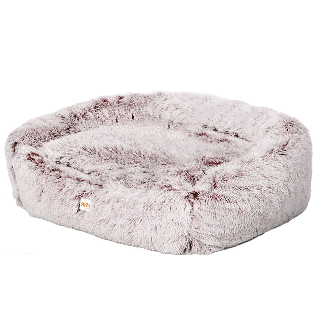 Dog Calming Bed Warm Soft Plush Comfy Sleeping Kennel Cave Memory Foam Pink L PaWz