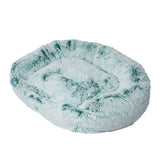 Dog Calming Bed Warm Soft Plush Comfy Sleeping Kennel Cave Memory Foam Teal L PaWz