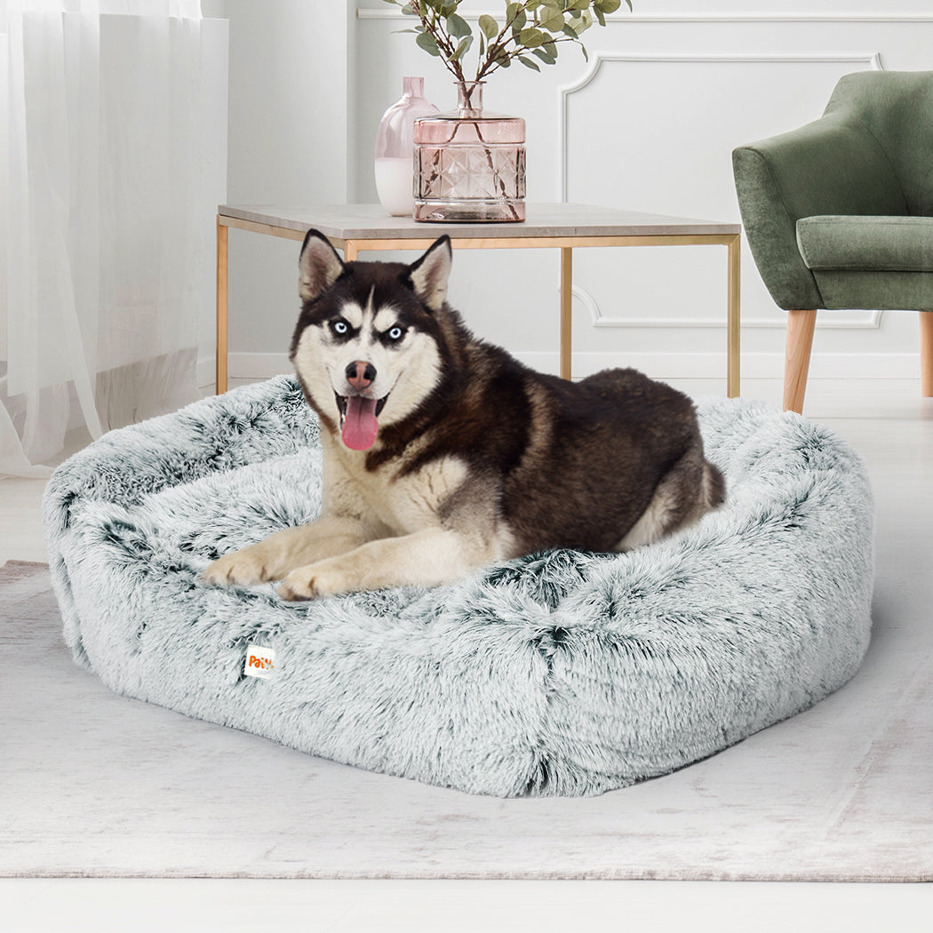 Dog Calming Bed Warm Soft Plush Comfy Sleeping Kennel Cave Memory Foam Charcoal M PaWz