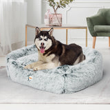 Dog Calming Bed Warm Soft Plush Comfy Sleeping Kennel Cave Memory Foam Charcoal M PaWz