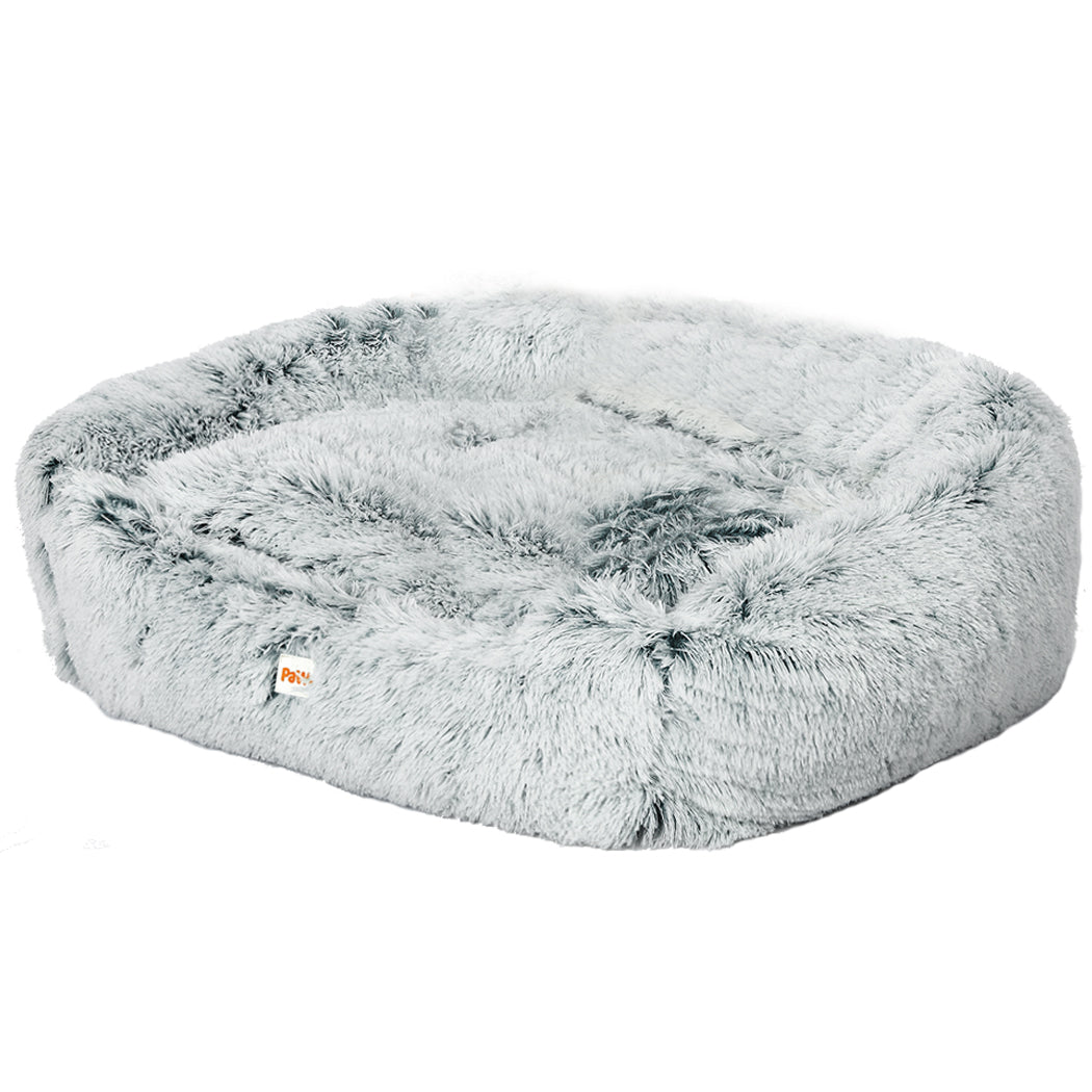 Dog Calming Bed Warm Soft Plush Comfy Sleeping Kennel Cave Memory Foam Charcoal M PaWz