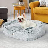 Dog Calming Bed Warm Soft Plush Comfy Sleeping Kennel Cave Memory Foam Charcoal S PaWz