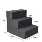 PaWz Pet Stair 3 Step Ramp Portable Adjustable Climbing Ladder Soft Washable PaWz