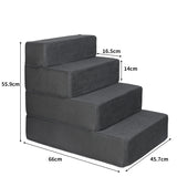 PaWz Pet Stairs 4 Step Ramp Portable Adjustable Climbing Ladder Soft Washable PaWz