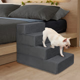 PaWz Pet Stairs 4 Step Ramp Portable Adjustable Climbing Ladder Soft Washable PaWz