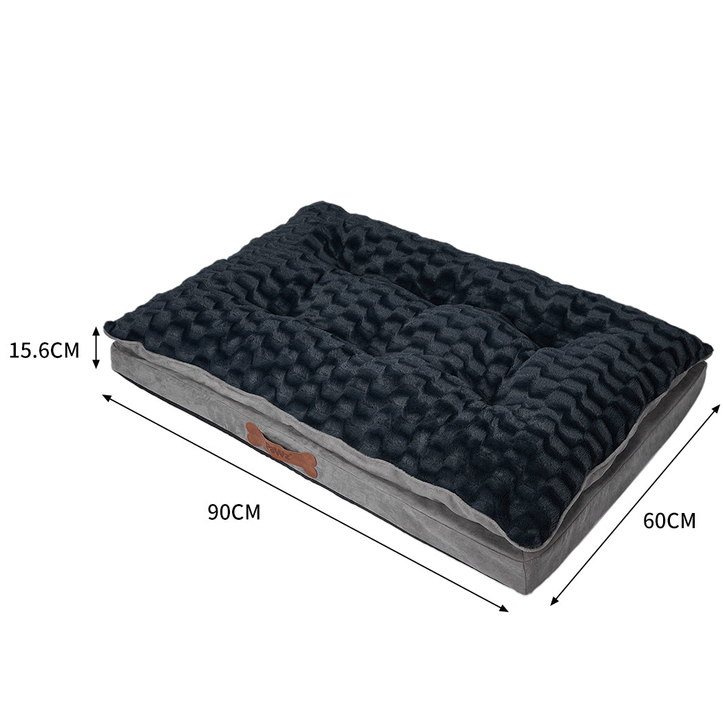 Dog Calming Bed Warm Soft Plush Comfy Sleeping Memory Foam Mattress Dark Grey M PaWz