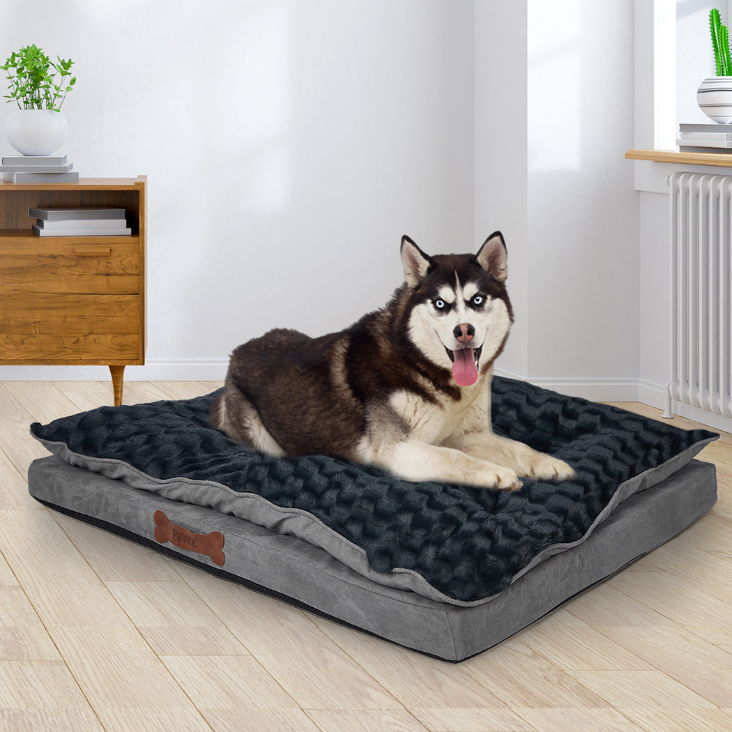 Dog Calming Bed Warm Soft Plush Comfy Sleeping Memory Foam Mattress Dark Grey M PaWz