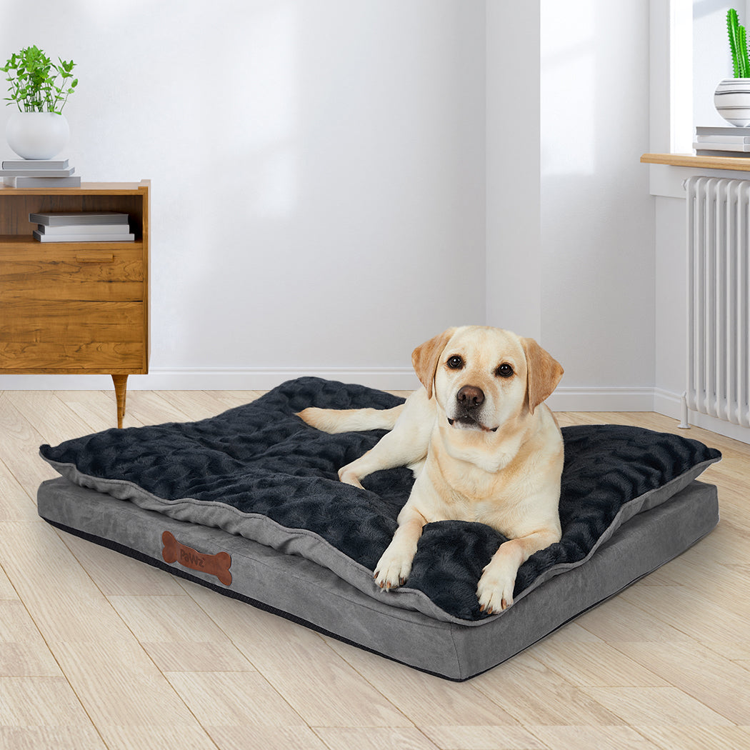 Dog Calming Bed Warm Soft Plush Comfy Sleeping Memory Foam Mattress Dark Grey XL PaWz