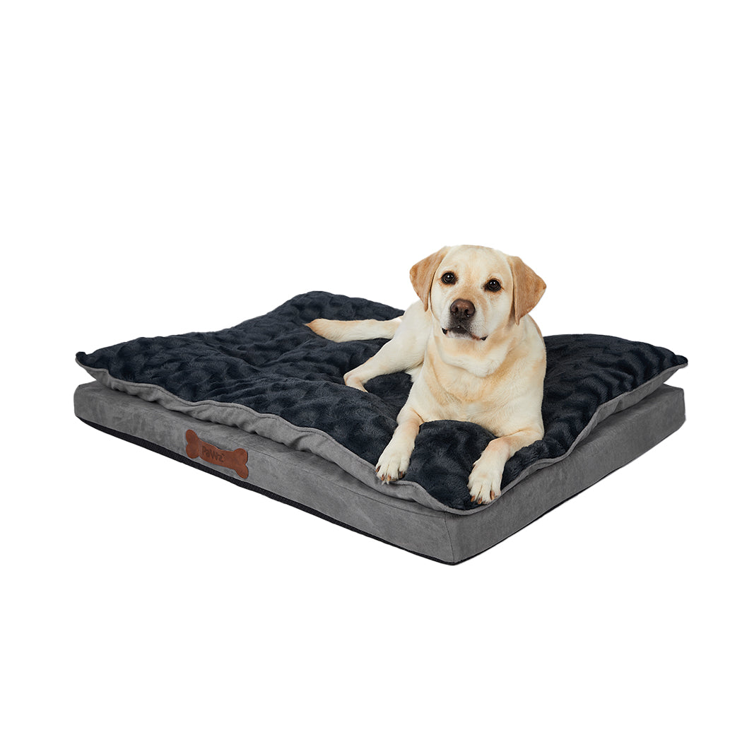 Dog Calming Bed Warm Soft Plush Comfy Sleeping Memory Foam Mattress Dark Grey XL PaWz