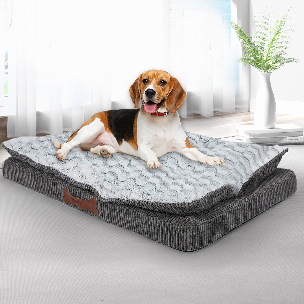 Dog Calming Bed Warm Soft Plush Comfy Sleeping Kennel Cave Memory Foam Mattress S PaWz