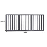 Wooden Pet Gate Dog Fence Retractable Barrier Portable Door 3 Panel Grey PaWz