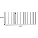 Wooden Pet Gate Dog Fence Retractable Barrier Portable Door 3 Panel White PaWz