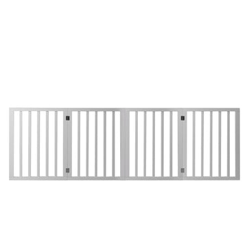 Wooden Pet Gate Dog Fence Retractable Barrier Portable Door 4 Panel White PaWz