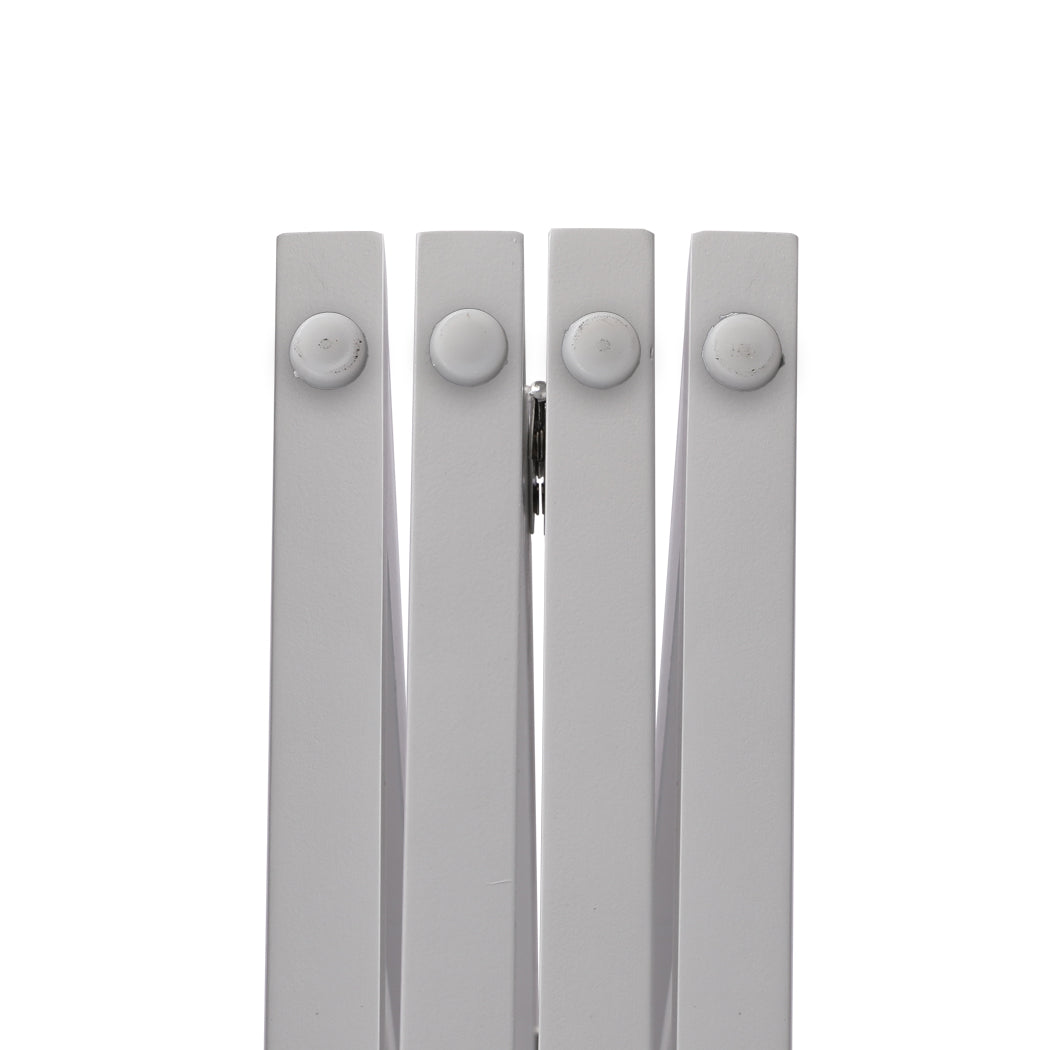 Wooden Pet Gate Dog Fence Retractable Barrier Portable Door 4 Panel White PaWz