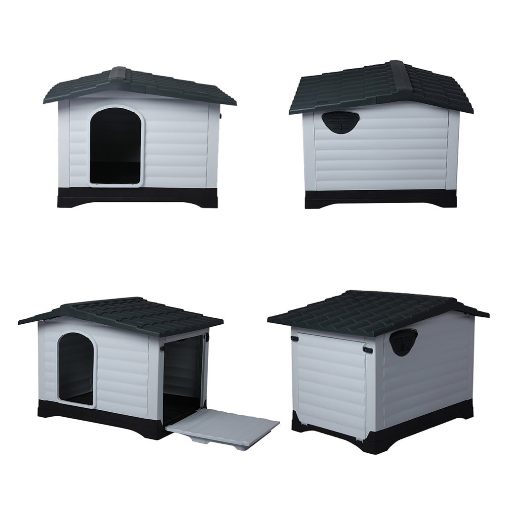 PaWz Dog Kennel Outdoor Indoor Pet Plastic Garden Large House Weatherproof Outside PaWz
