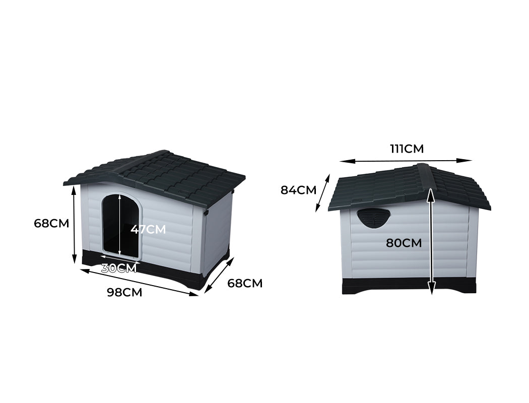 PaWz Dog Kennel Outdoor Indoor Pet Plastic Garden Large House Weatherproof Outside PaWz