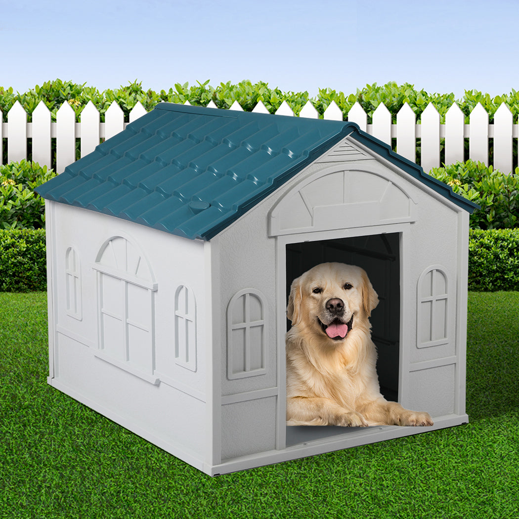 PaWz Dog Kennel Outdoor Indoor Pet Plastic Garden Large House Weatherproof Outside PaWz