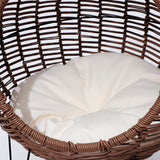 PaWz Rattan Pet Bed Elevated Cat Dog House Round Wicker Basket Kennel Egg Shape PaWz