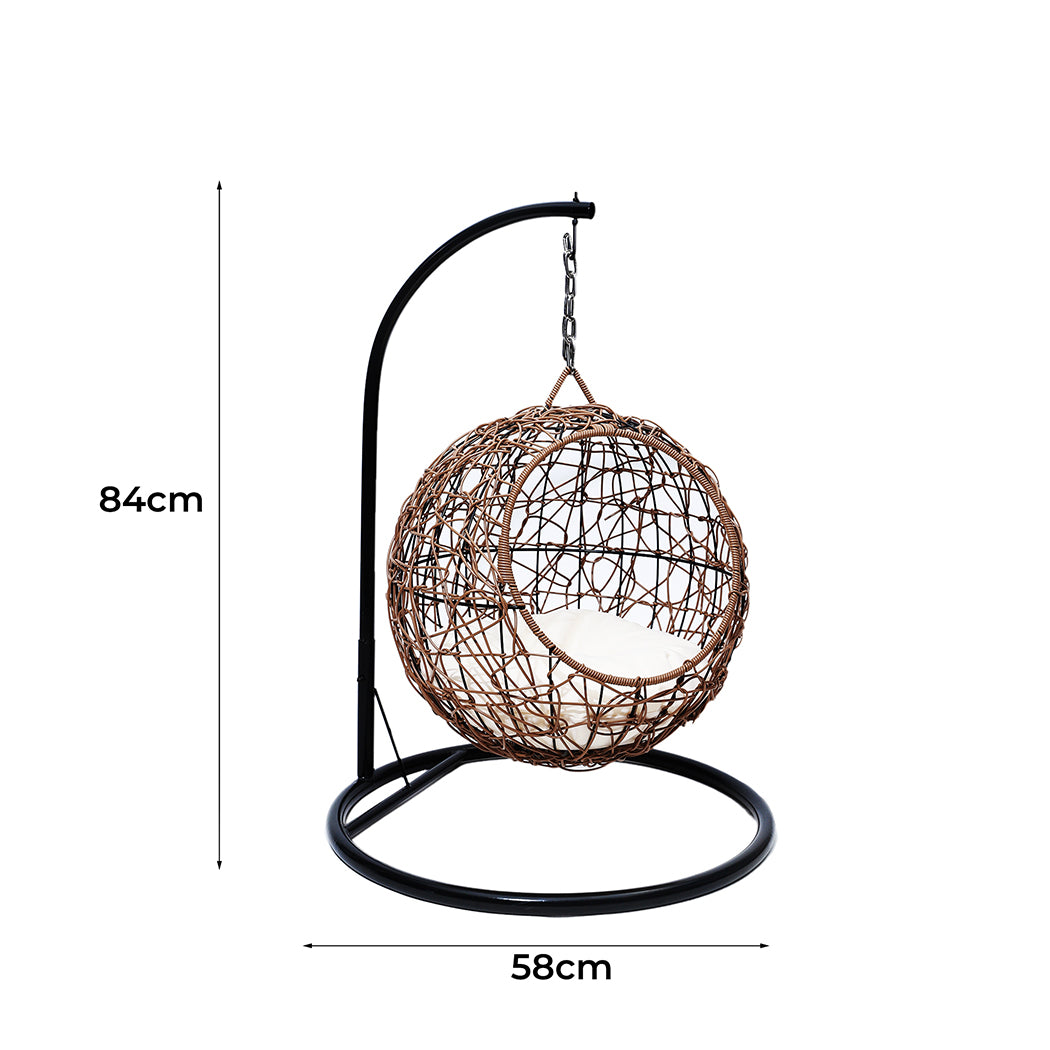 PaWz Rattan Cat Beds Elevated Puppy Wicker Hanging Basket Swinging Egg Chair PaWz