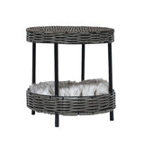 PaWz Rattan Pet Bed Elevated Raised Cat Dog House Wicker Basket Kennel Table PaWz