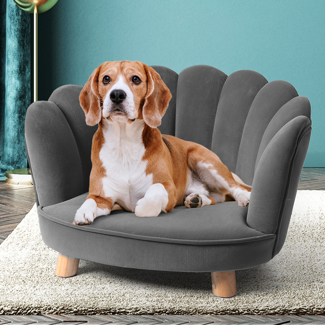 PaWz Luxury Pet Sofa Chaise Lounge Sofa Bed Cat Dog Beds Couch Sleeper Soft Grey PaWz