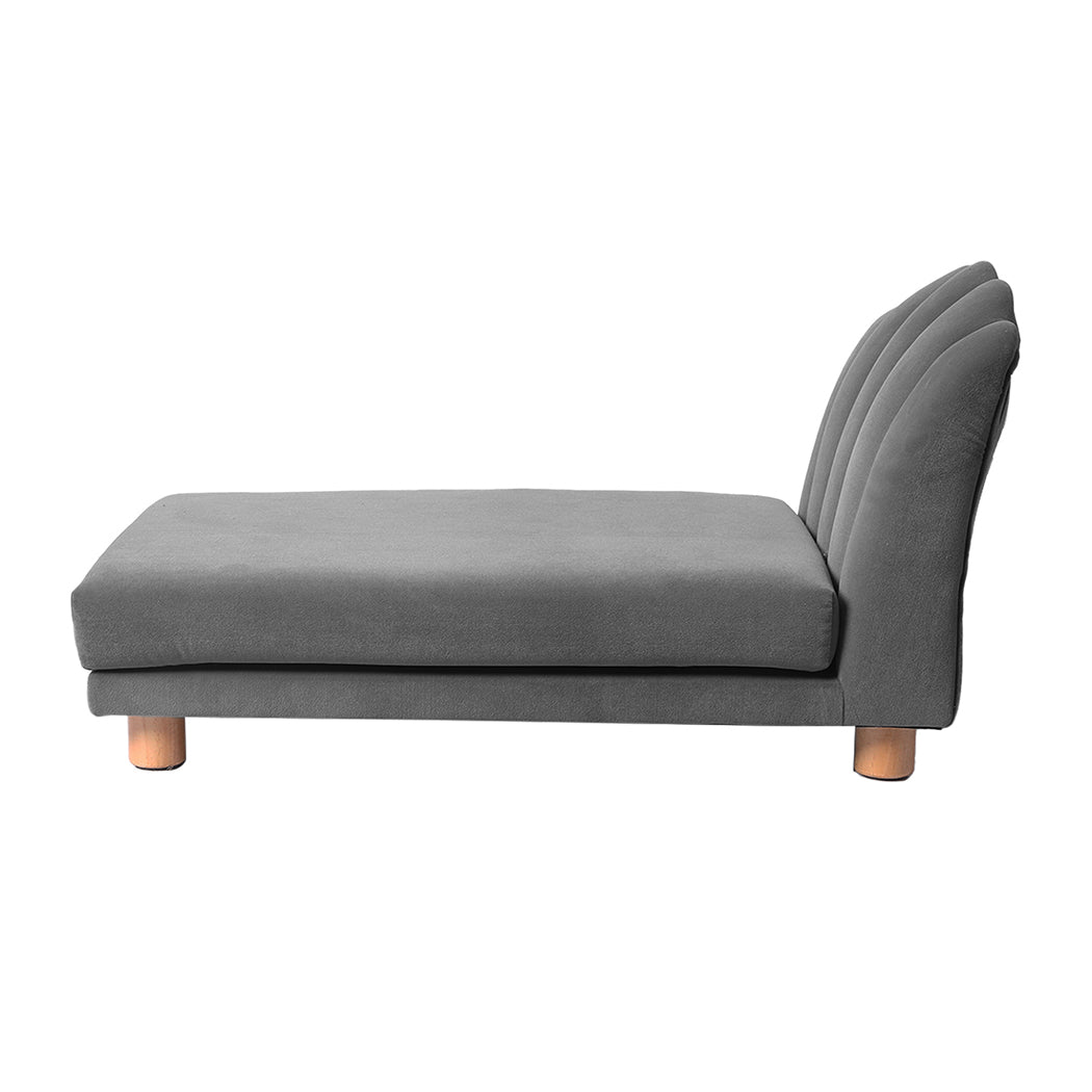 PaWz Luxury Pet Sofa Chaise Lounge Sofa Bed Cat Dog Beds Couch Sleeper Soft Grey PaWz