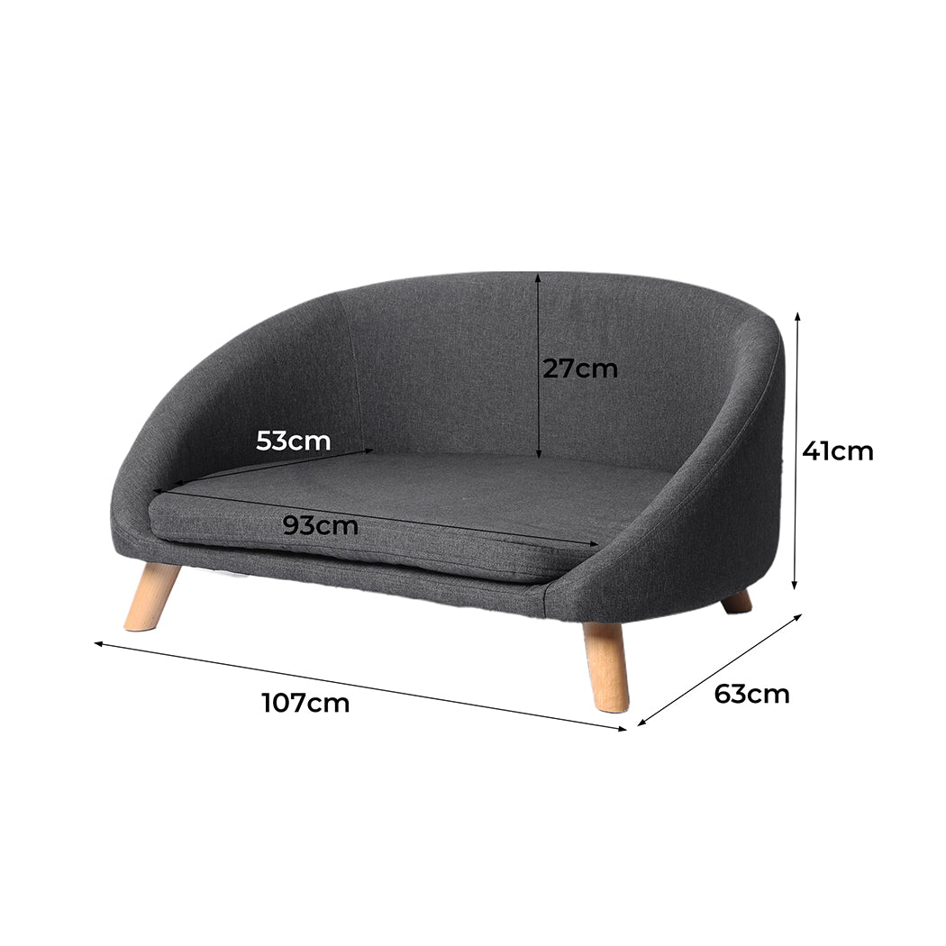 PaWz Luxury Pet Sofa Chaise Lounge Sofa Bed Cat Dog Beds Couch Sleeper Soft Grey PaWz