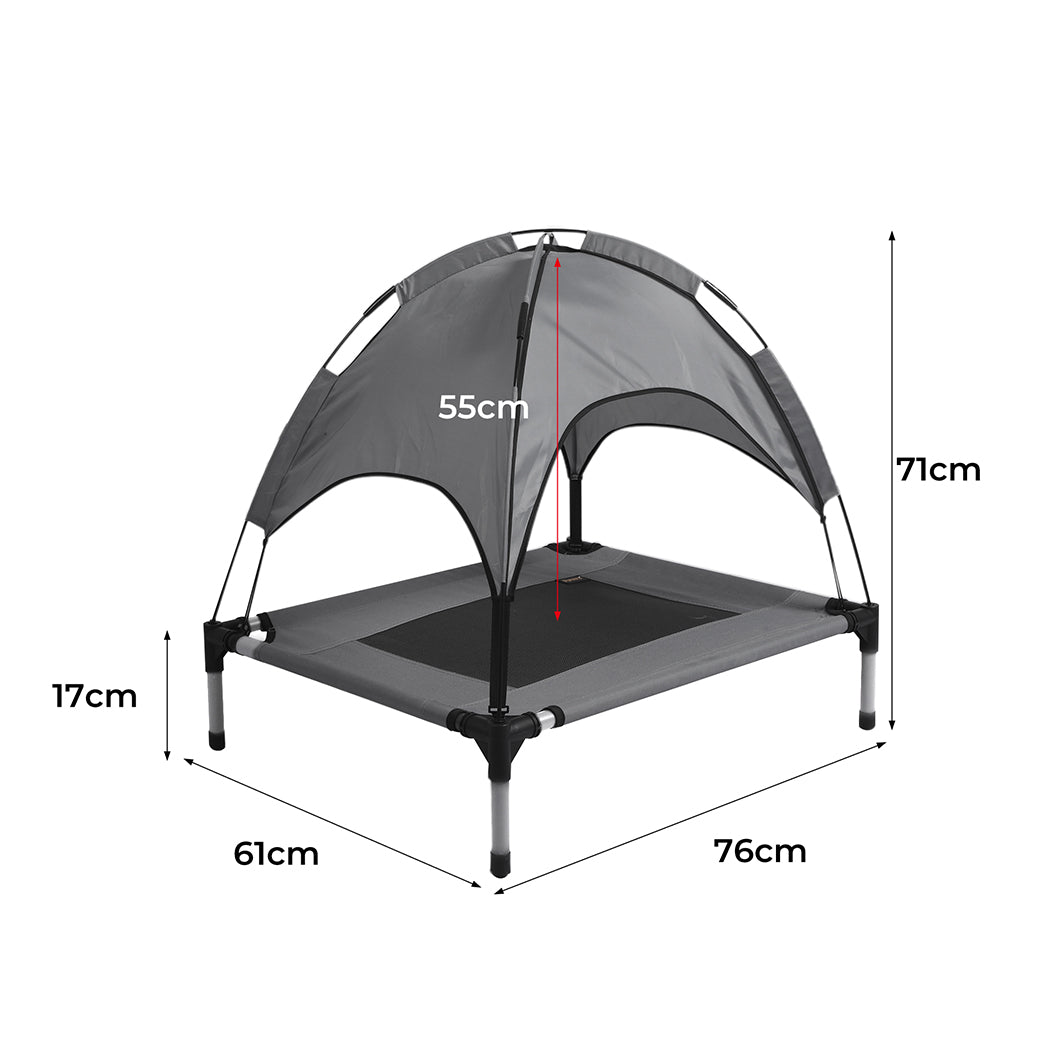 PaWz Pet Trampoline Bed Dog Cat Elevated Hammock With Canopy Raised Heavy Duty M PaWz