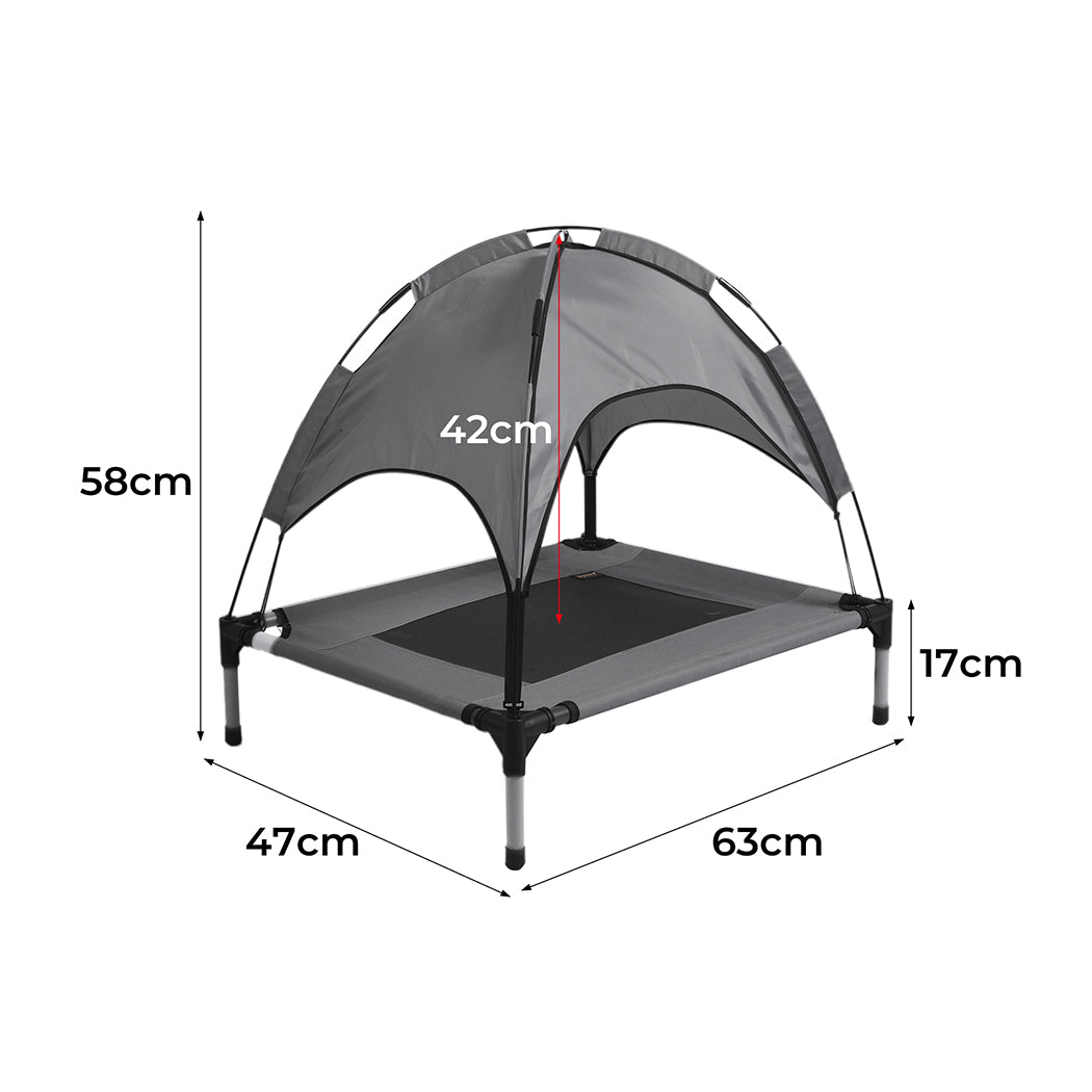 PaWz Pet Trampoline Bed Dog Cat Elevated Hammock With Canopy Raised Heavy Duty S PaWz