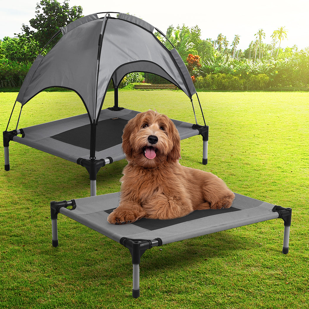 PaWz Pet Trampoline Bed Dog Cat Elevated Hammock With Canopy Raised Heavy Duty S PaWz