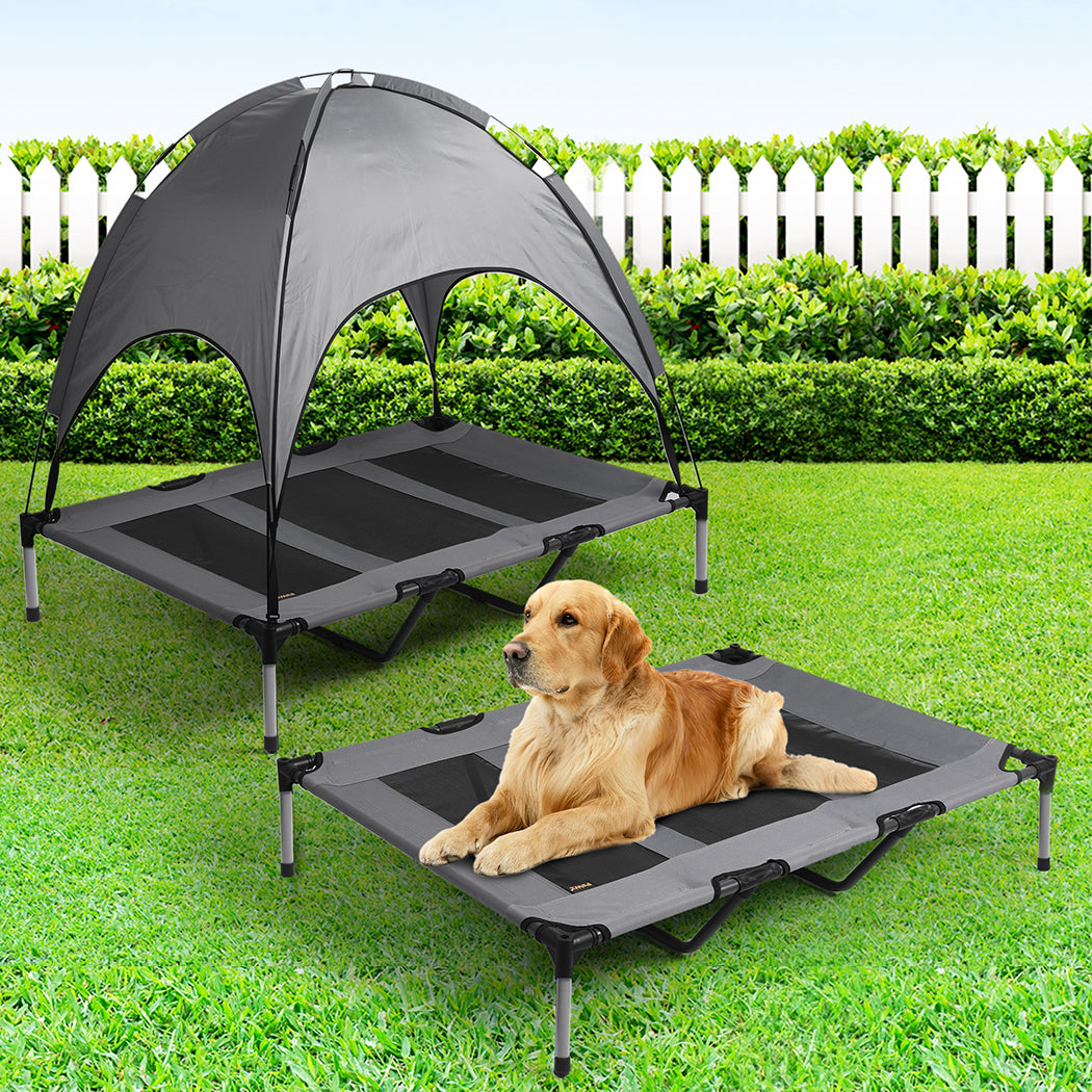 PaWz Pet Trampoline Bed Dog Cat Elevated Hammock With Canopy Raised Heavy XL PaWz