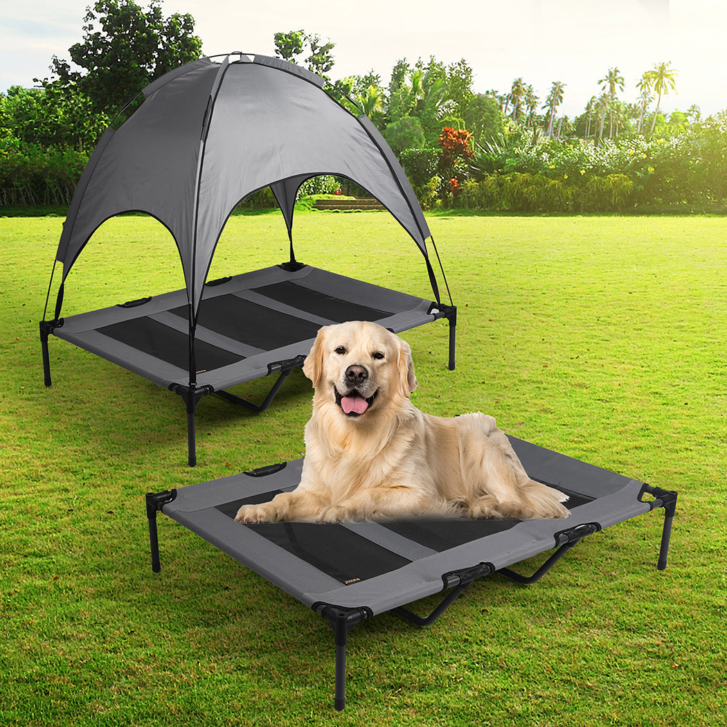 PaWz Pet Trampoline Bed Dog Cat Elevated Hammock With Canopy Raised Heavy XL PaWz