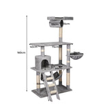 PaWz Cat Tree Scratching Post 160cm (Grey) PaWz