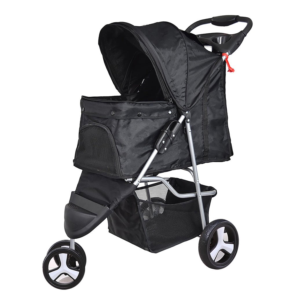 PaWz Pet Stroller 3 Wheels Dog Cat Cage Puppy Pushchair Travel Walk Carrier Pram PaWz