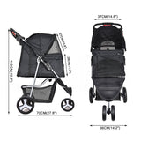 PaWz Pet Stroller 3 Wheels Dog Cat Cage Puppy Pushchair Travel Walk Carrier Pram PaWz