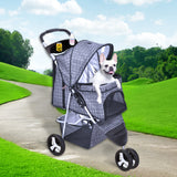 PaWz Pet Stroller 3 Wheels Dog Cat Cage Puppy Pushchair Travel Walk Carrier Pram PaWz