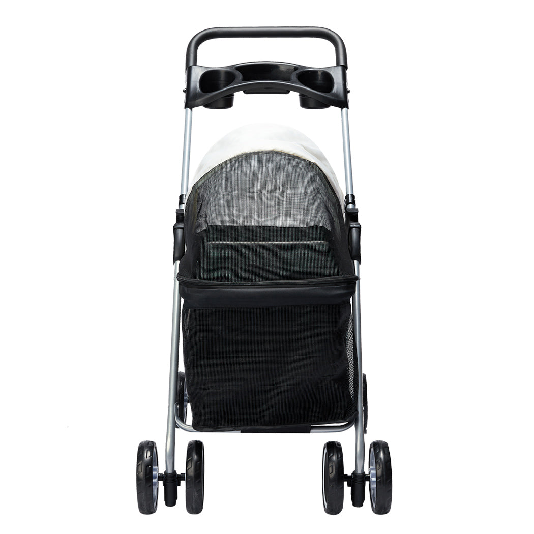 Pet Stroller Dog Cat Pram Foldable Carrier Large Travel 4 Wheels Pushchair Black Unbranded