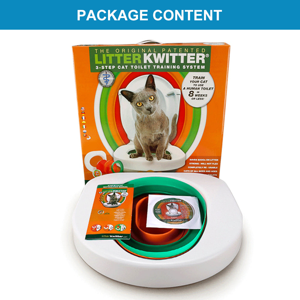 Cat Toilet Training System 3 Step Litter Kwitter Pet Training DVD Instruction Litter Kwitter