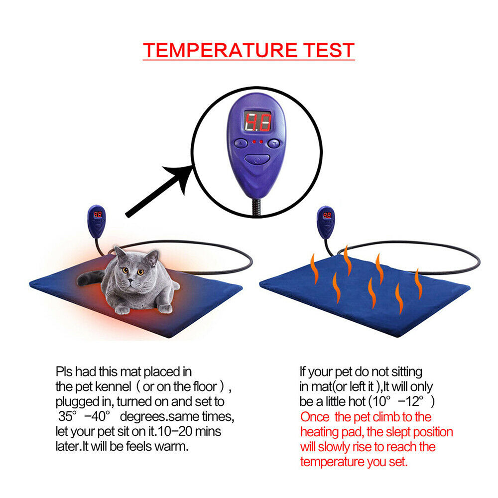 50x50cm Pet Waterproof Electric Heating Pad Dog Cat Heated Warm Pad Thermal Protection Tonkey Electrical Technology