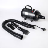 2800W Dog Dryer High Velocity Pet Dog Pet Blow Dryer Adjustable Speed 4 Nozzles Black Unbranded
