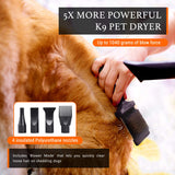 2800W Dog Dryer High Velocity Pet Dog Pet Blow Dryer Adjustable Speed 4 Nozzles Petsleisure