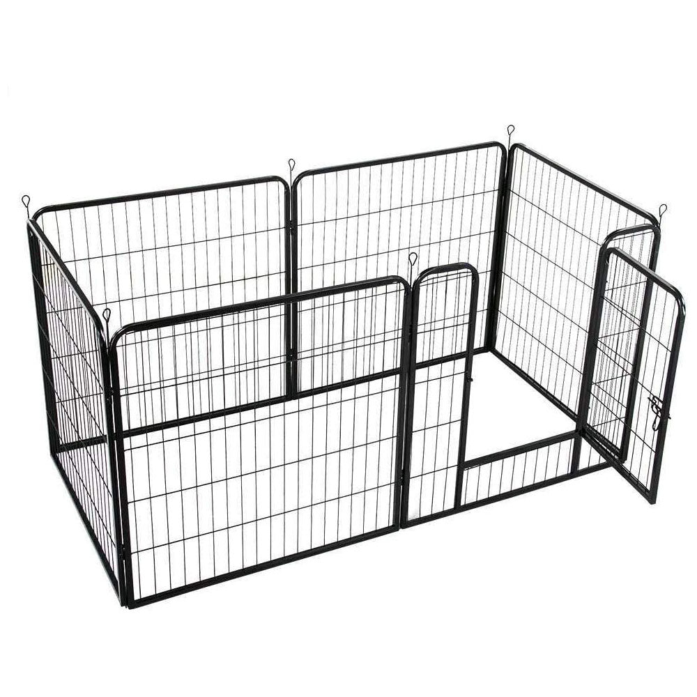 6 Panel Pet Dog Cat Bunny Puppy Play pen Playpen 80x80cm Exercise Cage Dog Panel Fence Petsleisure