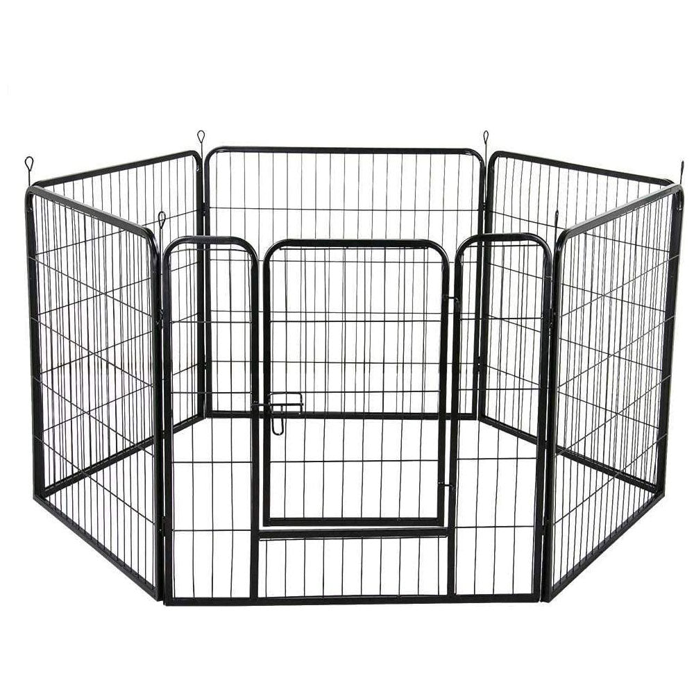 6 Panel Pet Dog Cat Bunny Puppy Play pen Playpen 80x80cm Exercise Cage Dog Panel Fence Petsleisure