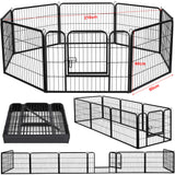 8 Panel Pet Dog Cat Bunny Puppy Play pen Playpen 60x80 cm Exercise Cage Dog Panel Fence Petsleisure