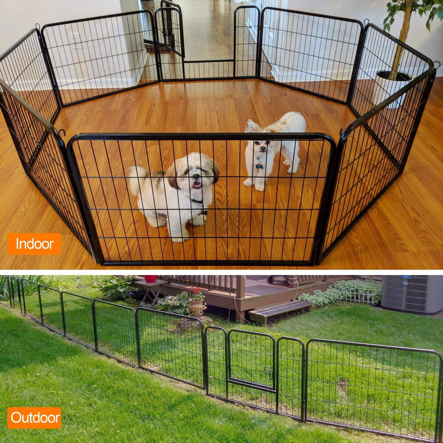 8 Panel Pet Dog Cat Bunny Puppy Play pen Playpen 60x80 cm Exercise Cage Dog Panel Fence Petsleisure