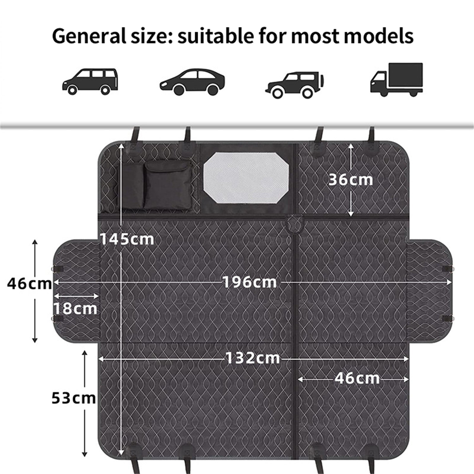 4-in-1 Multi-Function Car Back Seat Cover Pet Dog Waterproof Hammock Protective Pad Petsleisure