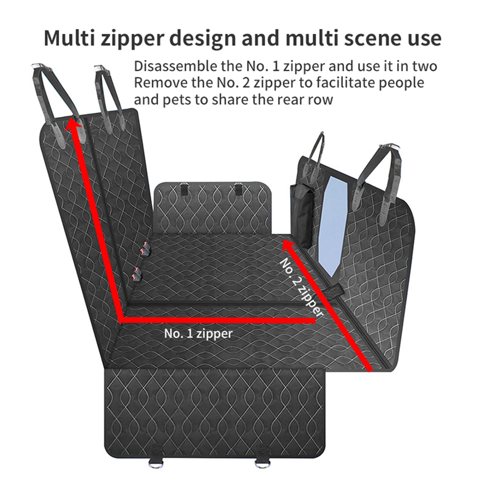 4-in-1 Multi-Function Car Back Seat Cover Pet Dog Waterproof Hammock Protective Pad Petsleisure